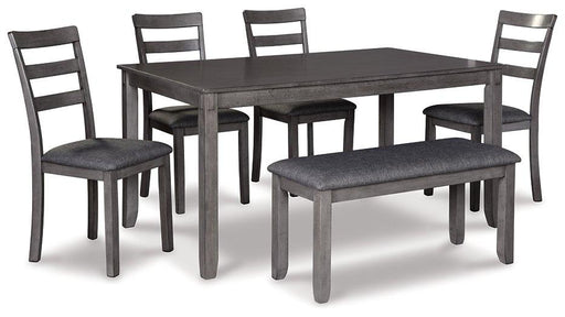 Bridson Dining Table and Chairs with Bench (Set of 6) - J. Patrick’s Furniture (Pooler, GA)