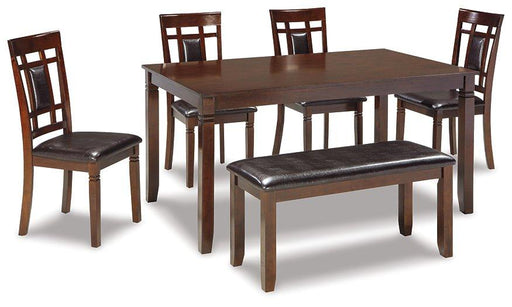 Bennox Dining Table and Chairs with Bench (Set of 6) - J. Patrick’s Furniture (Pooler, GA)