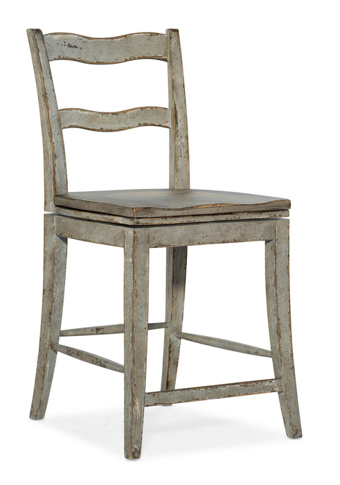 Alfresco La Riva Ladder Back Swivel Counter Stool - J. Patrick’s Furniture (Pooler, GA)