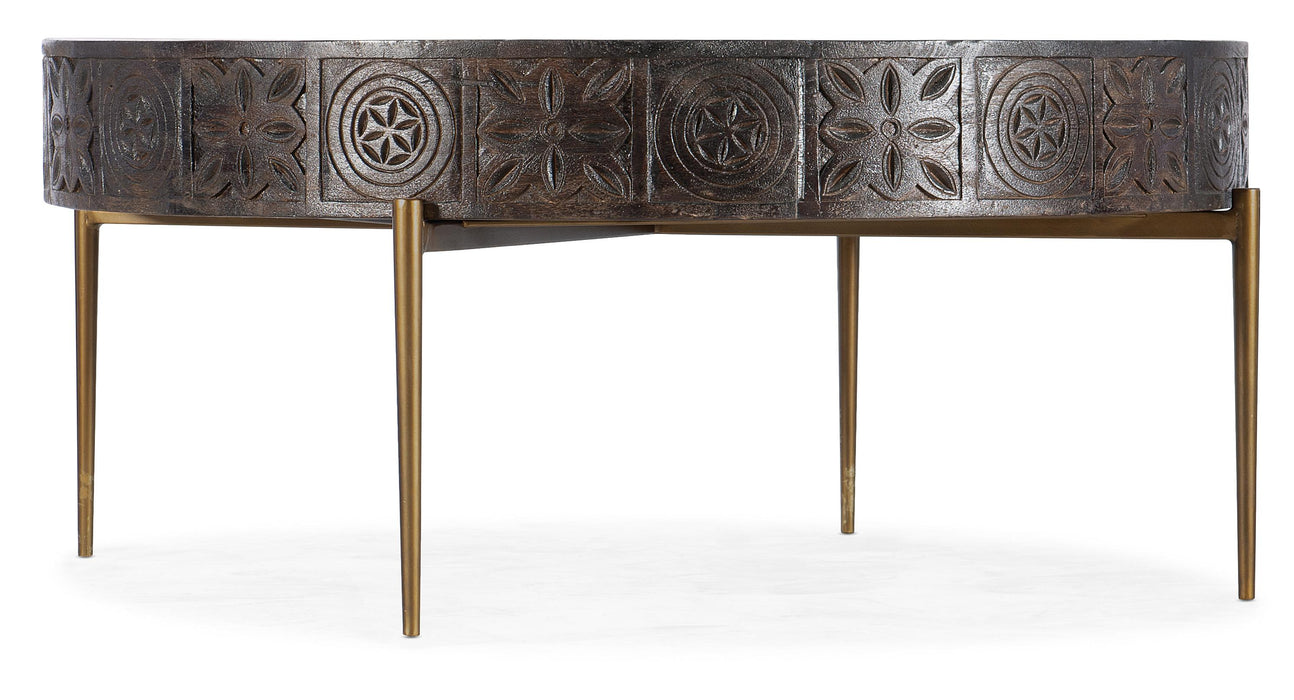 Commerce & Market Carved Round Cocktail Table - J. Patrick’s Furniture (Pooler, GA)