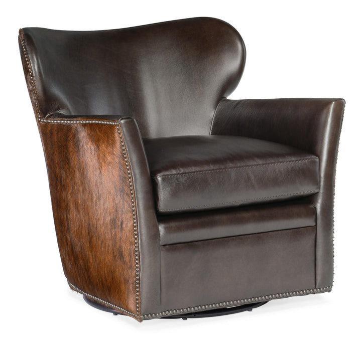 Kato Leather Swivel Chair w/ Dark HOH - J. Patrick’s Furniture (Pooler, GA)
