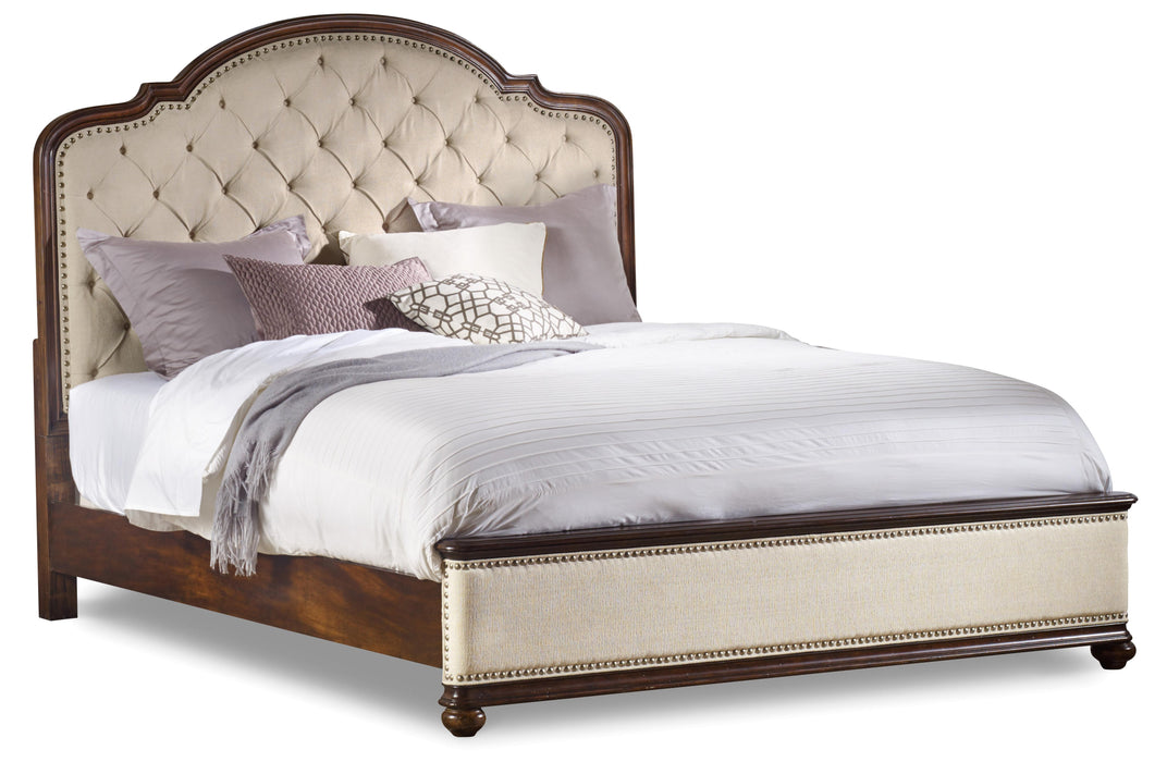 Leesburg King Upholstered Bed with Wood Rails - J. Patrick’s Furniture (Pooler, GA)