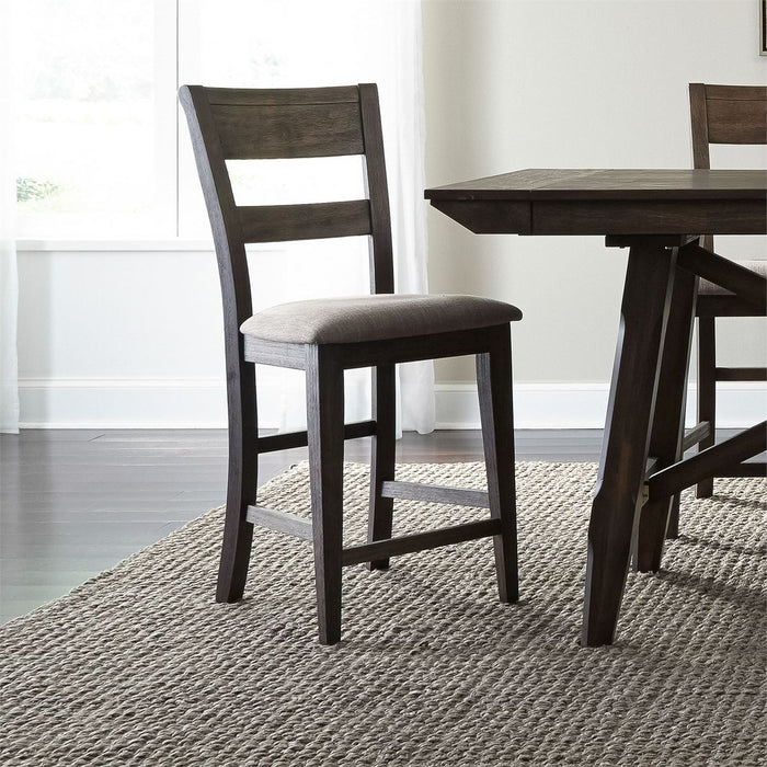 Liberty Furniture Double Bridge Splat Back Counter Chair (RTA) in Dark Chestnut (Set of 2) - J. Patrick’s Furniture (Pooler, GA)