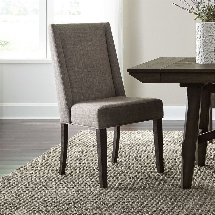 Liberty Furniture Double Bridge Upholstered Side Chair in Dark Chestnut (Set of 2) - J. Patrick’s Furniture (Pooler, GA)