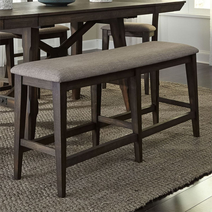 Liberty Furniture Double Bridge Counter Bench (RTA) in Dark Chestnut - J. Patrick’s Furniture (Pooler, GA)