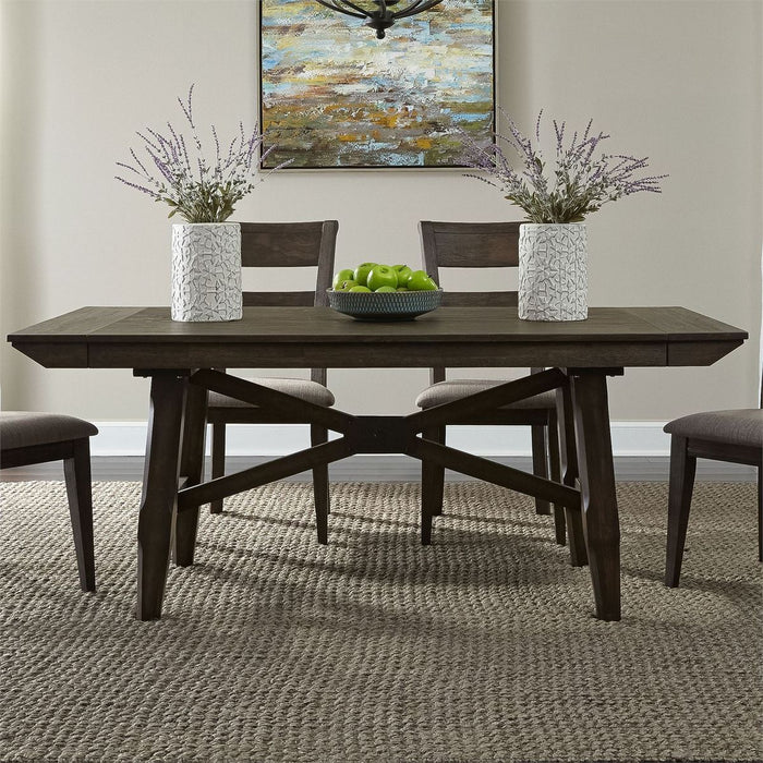 Liberty Furniture Double Bridge Trestle Table in Dark Chestnut - J. Patrick’s Furniture (Pooler, GA)