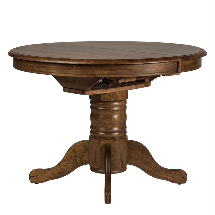 Liberty Furniture Carolina Crossing Oval Pedestal Table in Antique Honey - J. Patrick’s Furniture (Pooler, GA)
