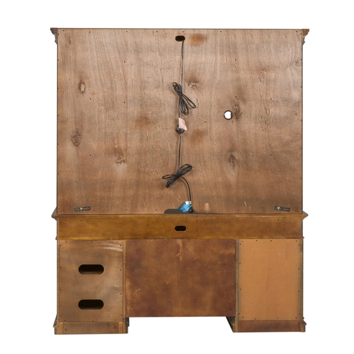 Liberty Amelia Jr Executive Credenza with Hutch in Antique Toffee - J. Patrick’s Furniture (Pooler, GA)