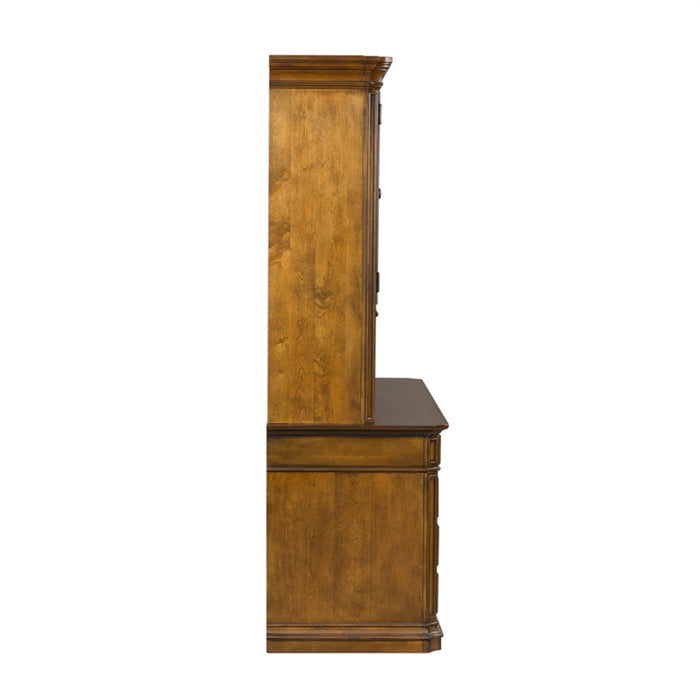 Liberty Amelia Jr Executive Credenza with Hutch in Antique Toffee - J. Patrick’s Furniture (Pooler, GA)