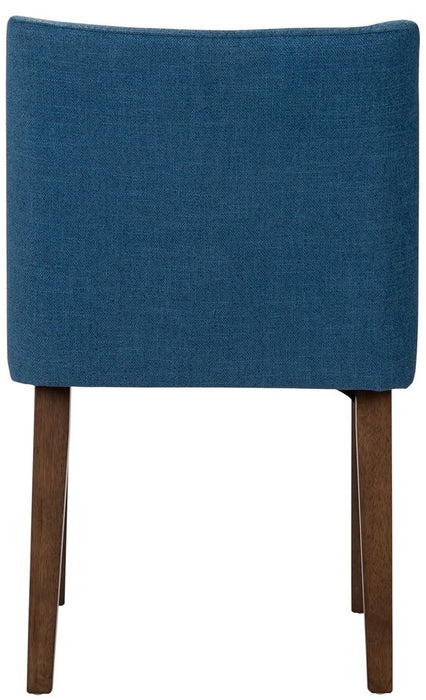 Liberty Furniture Space Saver Nido Chair (Blue) in Satin Walnut (Set of 2) - J. Patrick’s Furniture (Pooler, GA)