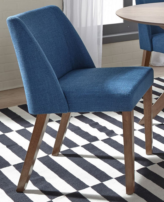 Liberty Furniture Space Saver Nido Chair (Blue) in Satin Walnut (Set of 2) - J. Patrick’s Furniture (Pooler, GA)