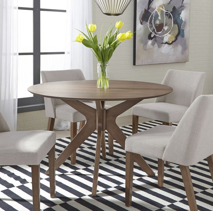 Liberty Furniture Space Saver Round Pedestal Table in Satin Walnut - J. Patrick’s Furniture (Pooler, GA)