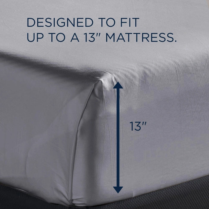 TEMPUR Luxe Egyptian Cotton Sheet Set Silver Mist