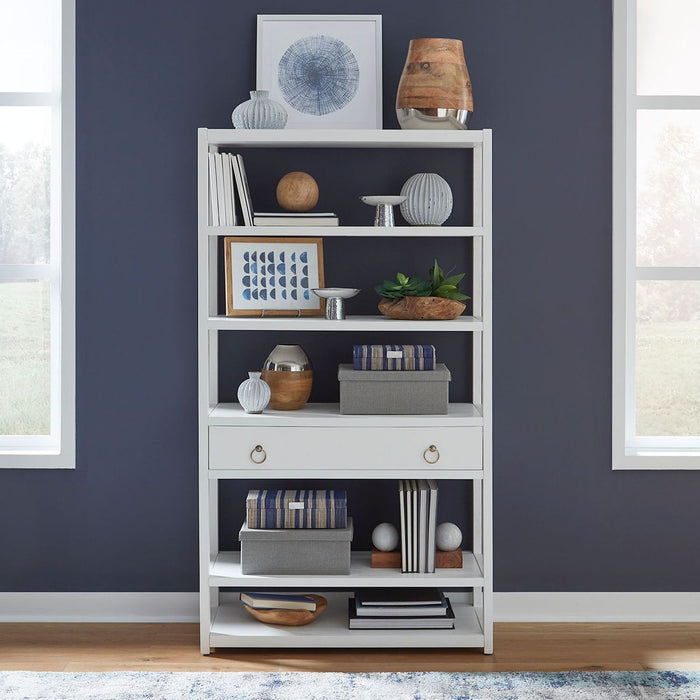 Liberty Furniture Midnight Accent Bookcase in Wire Brushed Denim - J. Patrick’s Furniture (Pooler, GA)