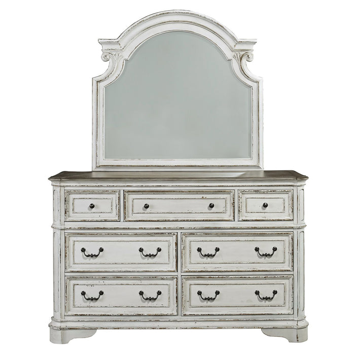 Magnolia Manor Queen Panel Bed, Dresser & Mirror, Night Stand