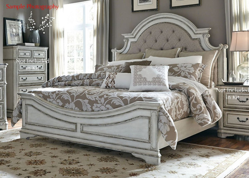 Liberty Magnolia Manor King Upholstered Panel Headboard in Antique White - J. Patrick’s Furniture (Pooler, GA)