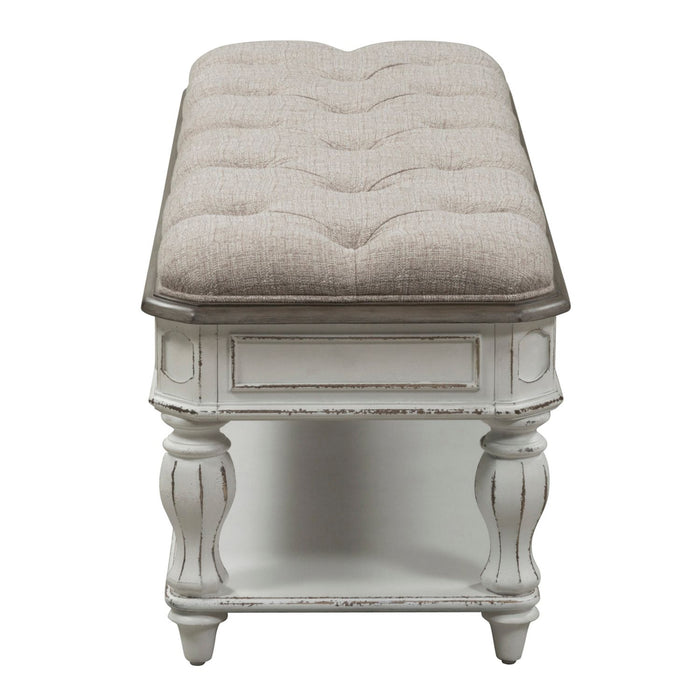 Magnolia Manor Bed Bench in Antique White