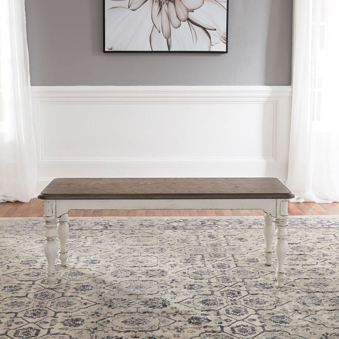 Liberty Furniture Magnolia Manor Dining Bench (RTA) in Antique White - J. Patrick’s Furniture (Pooler, GA)