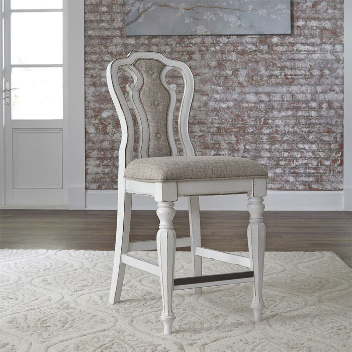 Liberty Furniture Magnolia Manor Upholstered Counter Height Chair in Antique White (Set of 2) - J. Patrick’s Furniture (Pooler, GA)