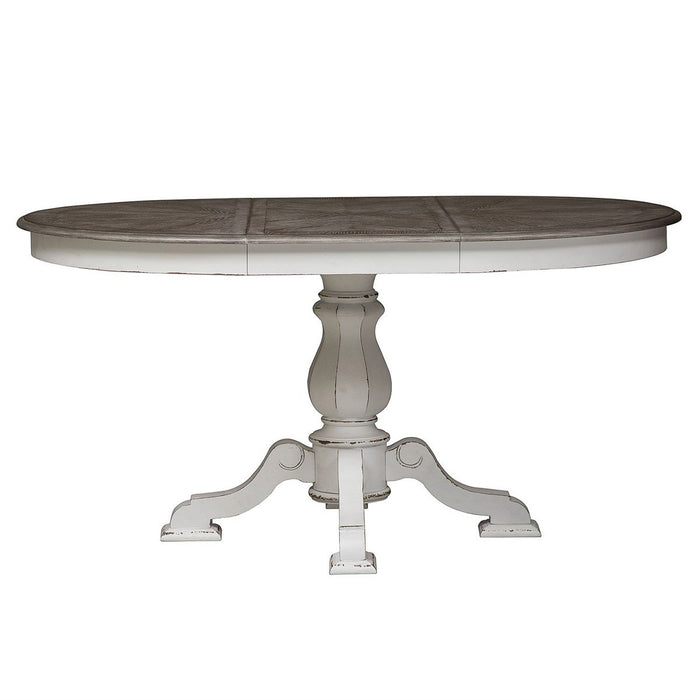Liberty Furniture Magnolia Manor Round/Oval Pedestal Table in Antique White - J. Patrick’s Furniture (Pooler, GA)