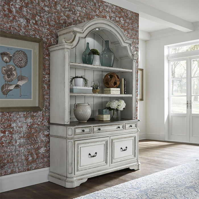Liberty Magnolia Manor Credenza with Hutch in Antique White - J. Patrick’s Furniture (Pooler, GA)