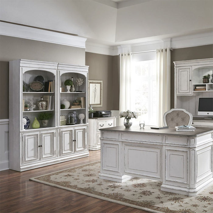 Liberty Magnolia Manor Bunching Bookcase in Antique White - J. Patrick’s Furniture (Pooler, GA)