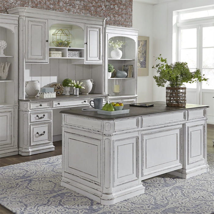 Liberty Magnolia Manor Credenza with Hutch in Antique White 244-HOJ-CHS - J. Patrick’s Furniture (Pooler, GA)