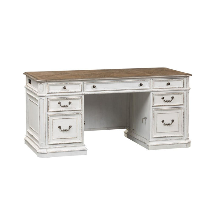 Liberty Magnolia Manor Jr Executive Desk in Antique White 244-HOJ-DSK - J. Patrick’s Furniture (Pooler, GA)