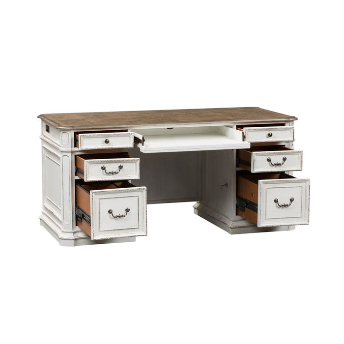 Liberty Magnolia Manor Jr Executive Desk in Antique White 244-HOJ-DSK - J. Patrick’s Furniture (Pooler, GA)