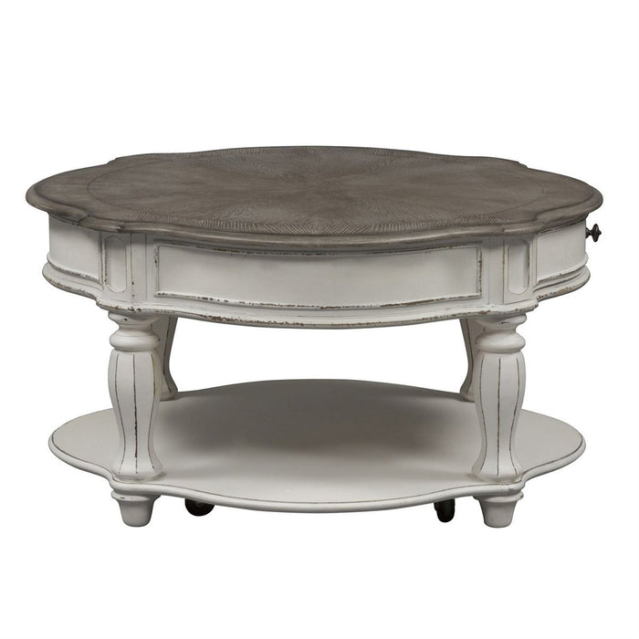 Liberty Magnolia Manor Round Cocktail Table in Antique White - J. Patrick’s Furniture (Pooler, GA)