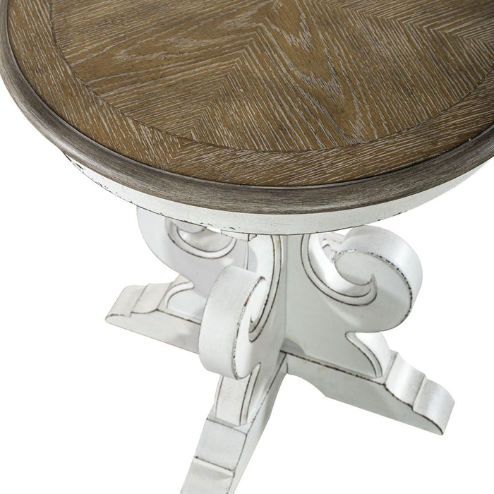 Liberty Magnolia Manor Round End Table in Antique White - J. Patrick’s Furniture (Pooler, GA)