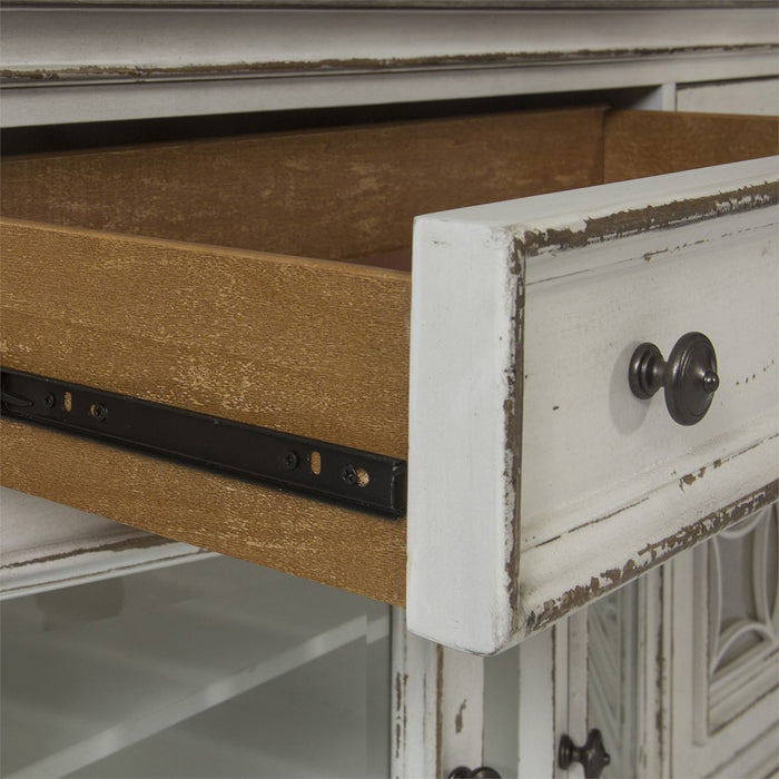 Liberty Magnolia Manor Entertainment TV Stand w/Hutch in Antique White - J. Patrick’s Furniture (Pooler, GA)