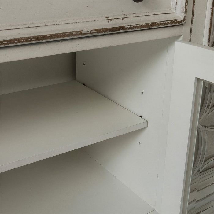 Liberty Magnolia Manor Entertainment TV Stand w/Hutch in Antique White - J. Patrick’s Furniture (Pooler, GA)