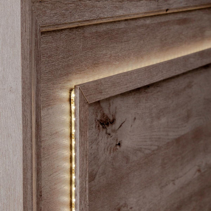 Liberty Furniture Horizons Queen Panel Storage Bed with HB Lights in Graystone - J. Patrick’s Furniture (Pooler, GA)
