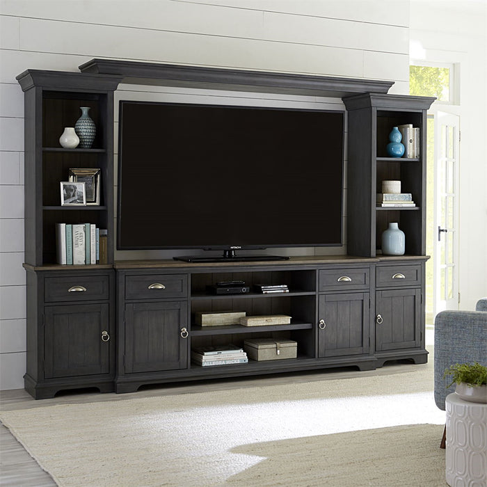 Liberty Furniture Ocean Isle Left Pier Unit in Slate with Weathered Pine - J. Patrick’s Furniture (Pooler, GA)