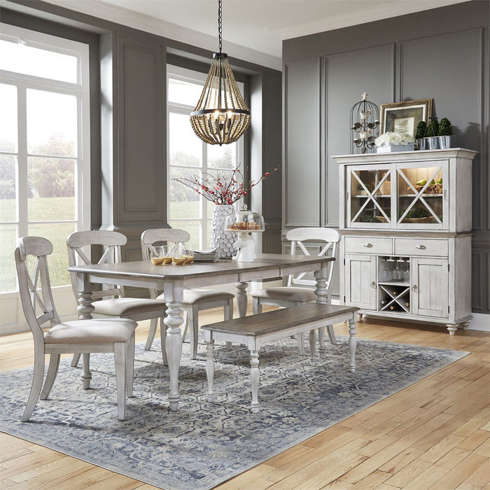 Liberty Furniture Ocean Isle Buffet in Antique White with Weathered Pine - J. Patrick’s Furniture (Pooler, GA)