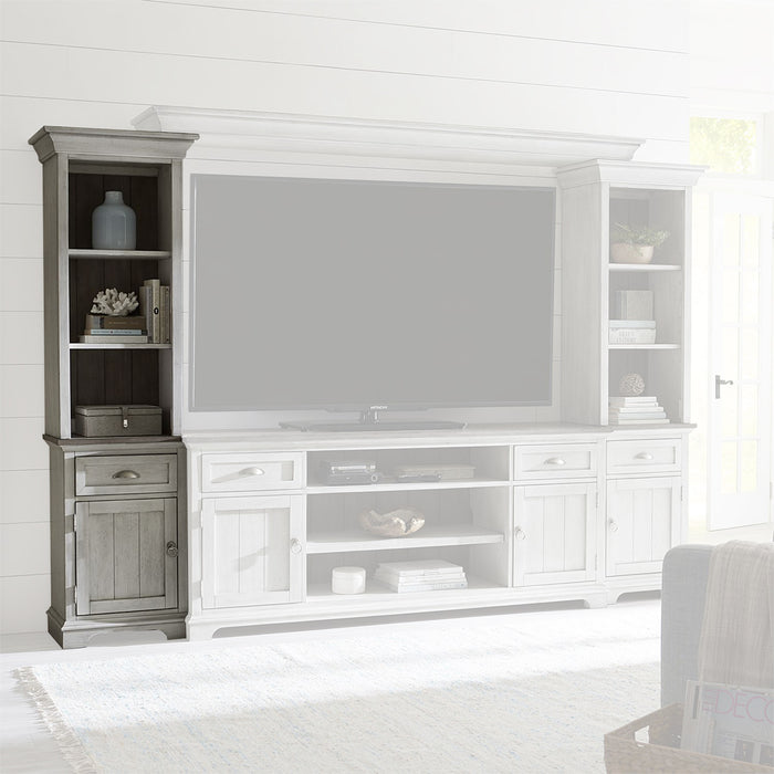 Liberty Furniture Ocean Isle Entertainment Center with Piers in Antique White with Weathered Pine 303W-ENTW-ECP - J. Patrick’s Furniture (Pooler, GA)