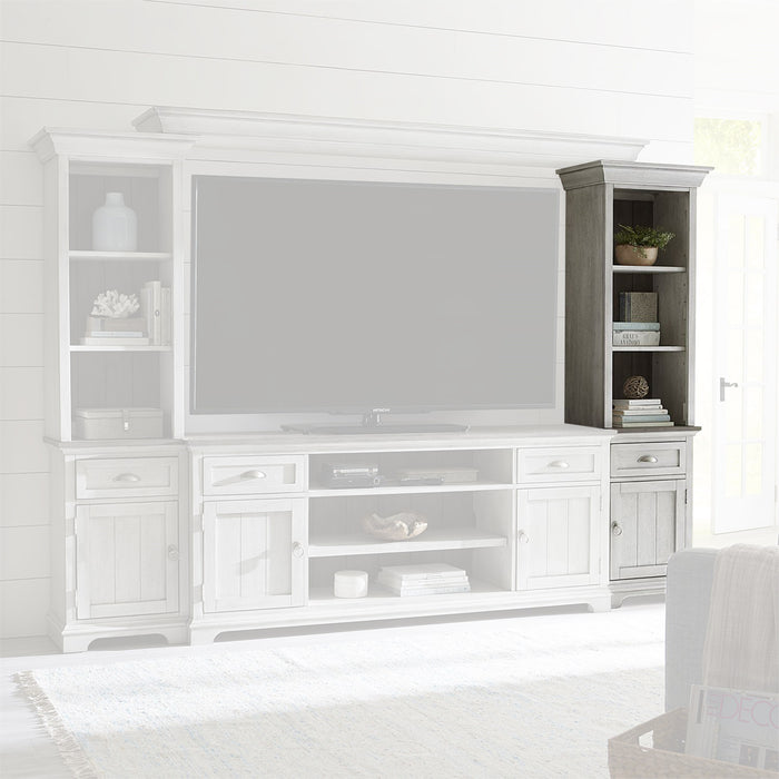 Liberty Furniture Ocean Isle Entertainment Center with Piers in Antique White with Weathered Pine 303W-ENTW-ECP - J. Patrick’s Furniture (Pooler, GA)