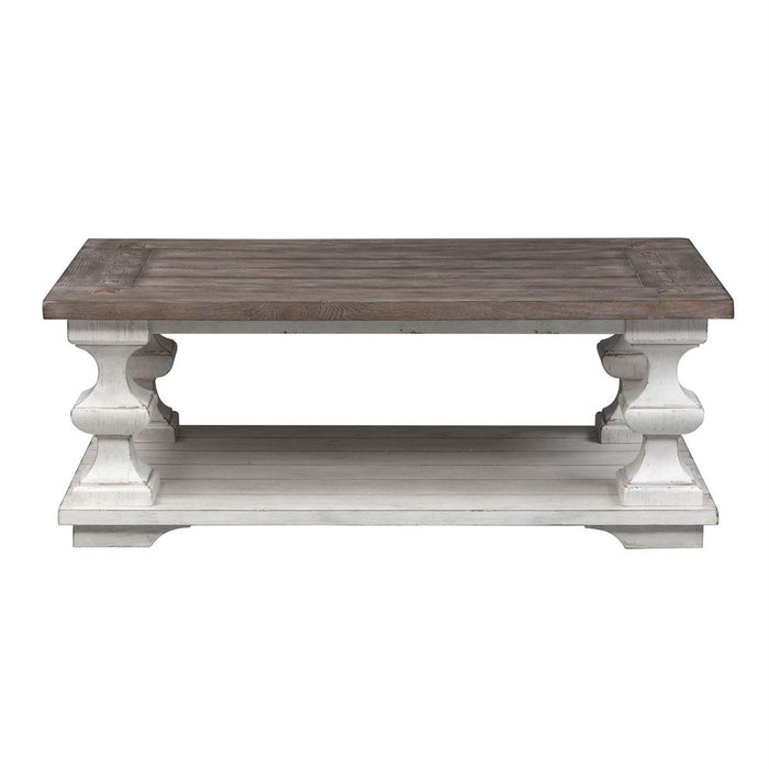 Liberty Sedona Cocktail Table in Heavy Distressed White - J. Patrick’s Furniture (Pooler, GA)