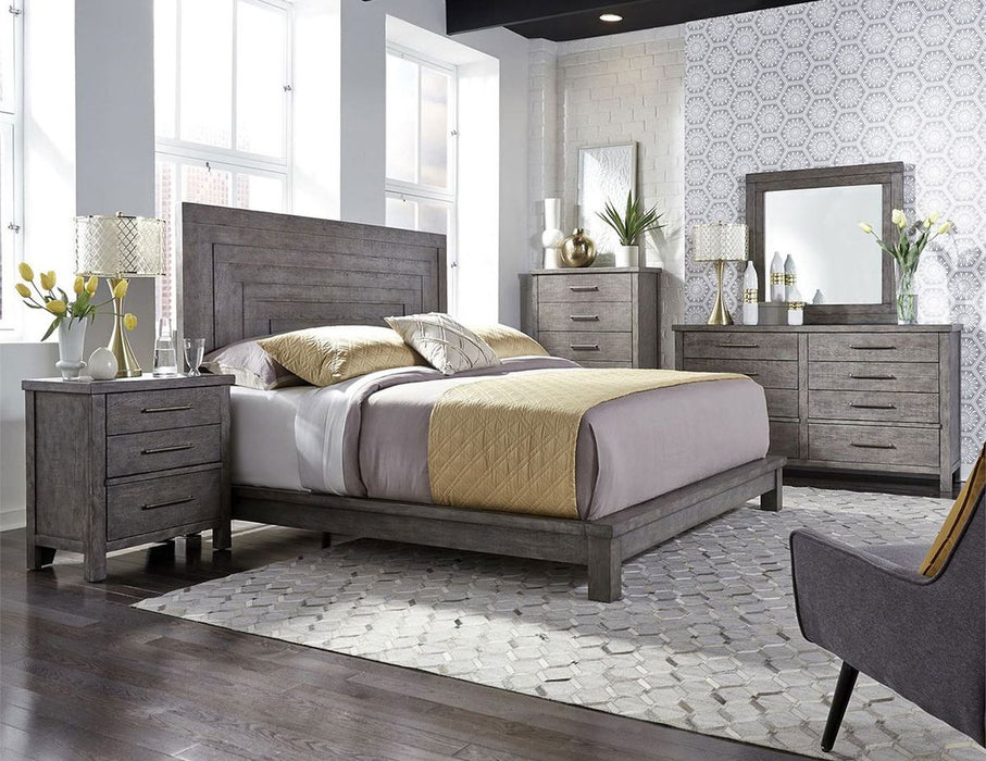 Liberty Furniture Modern Farmhouse Queen Platform Bed in Dusty Charcoal - J. Patrick’s Furniture (Pooler, GA)