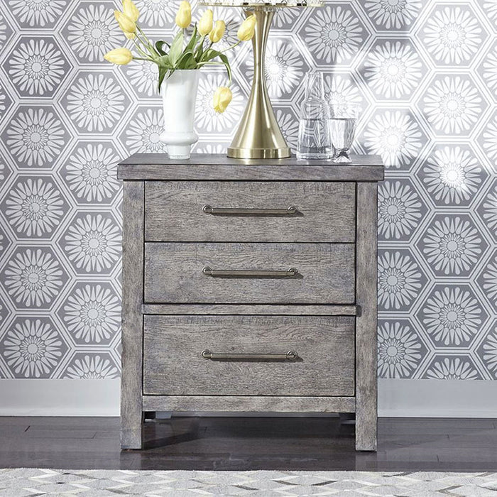 Liberty Furniture Modern Farmhouse Nightstand in Dusty Charcoal - J. Patrick’s Furniture (Pooler, GA)