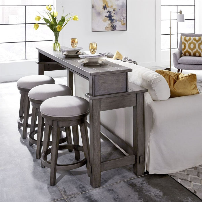 Liberty Modern Farmhouse Console Swivel Stool in Dusty Charcoal - J. Patrick’s Furniture (Pooler, GA)