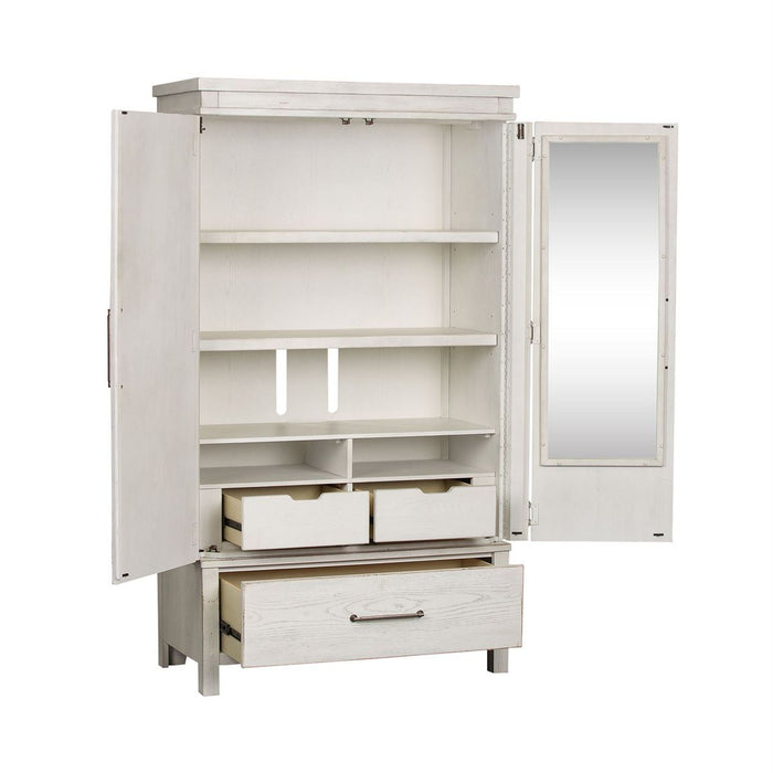 Liberty Modern Farmhouse Armoire in White - J. Patrick’s Furniture (Pooler, GA)