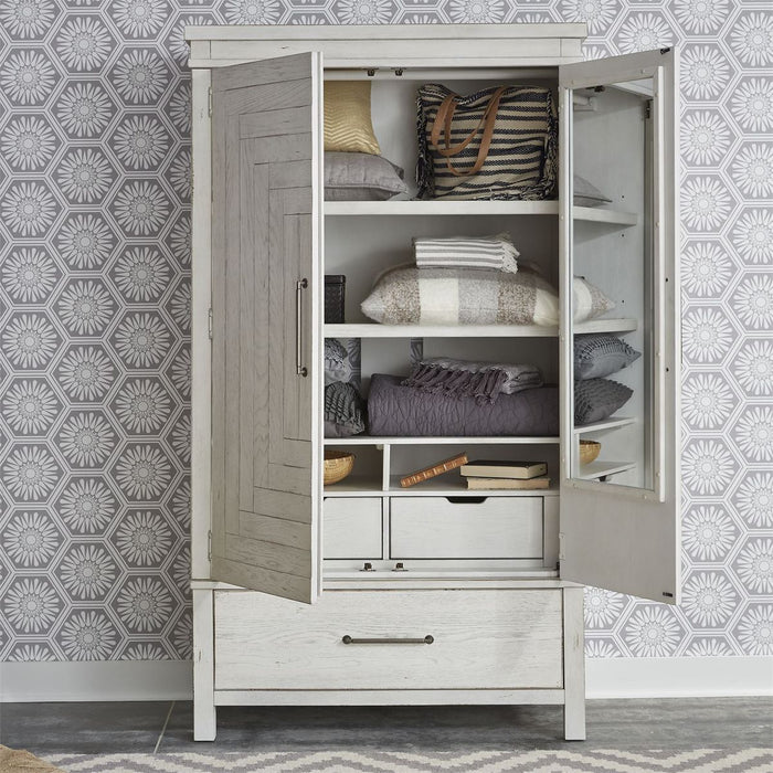 Liberty Modern Farmhouse Armoire in White - J. Patrick’s Furniture (Pooler, GA)