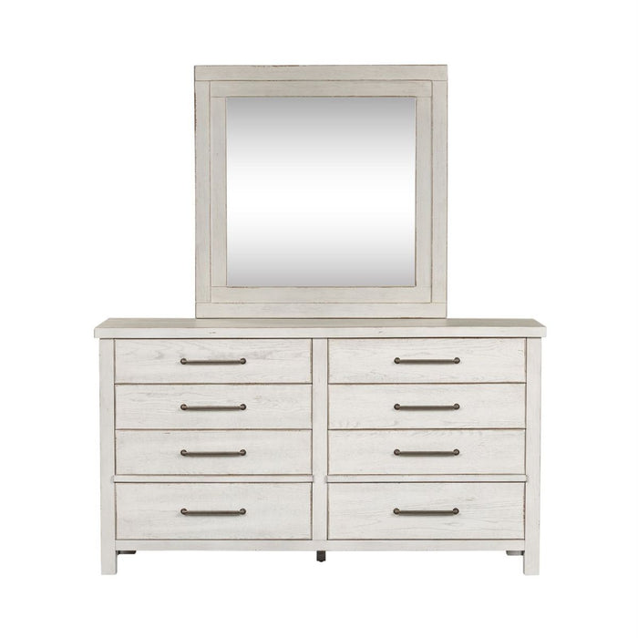 Liberty Modern Farmhouse Mirror in White - J. Patrick’s Furniture (Pooler, GA)