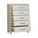 Liberty Modern Farmhouse 5 Drawer Chest in White - J. Patrick’s Furniture (Pooler, GA)