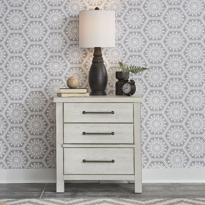 Liberty Modern Farmhouse 3 Drawer Nightstand in White - J. Patrick’s Furniture (Pooler, GA)