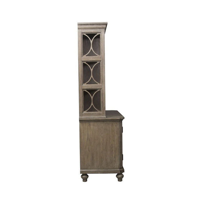 Liberty Simply Elegant Credenza with Hutch in Heathered Taupe - J. Patrick’s Furniture (Pooler, GA)