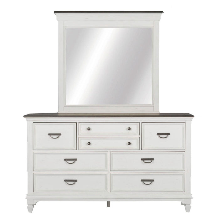 Allyson Park King Panel Bed, Dresser & Mirror, Night Stand