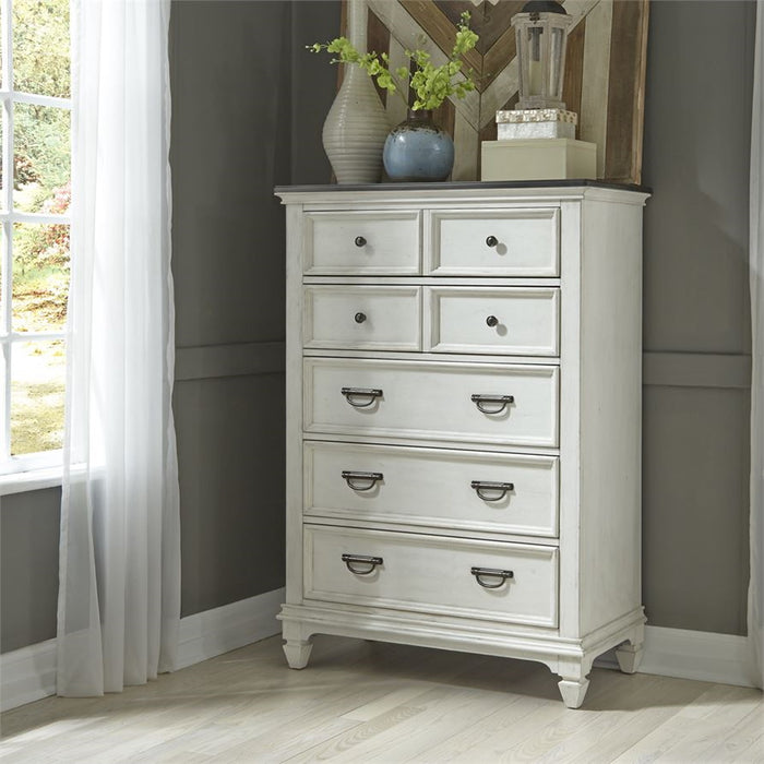 Liberty Furniture Allyson Park Drawer Chest in Wirebrushed White - J. Patrick’s Furniture (Pooler, GA)